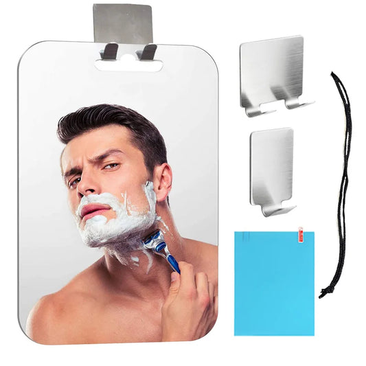Acrylic Anti Fog Mirror Bathroom Tools Shower Shaving Fogless Mirror Washroom Travel Accessories With Wall Suction For Men Women