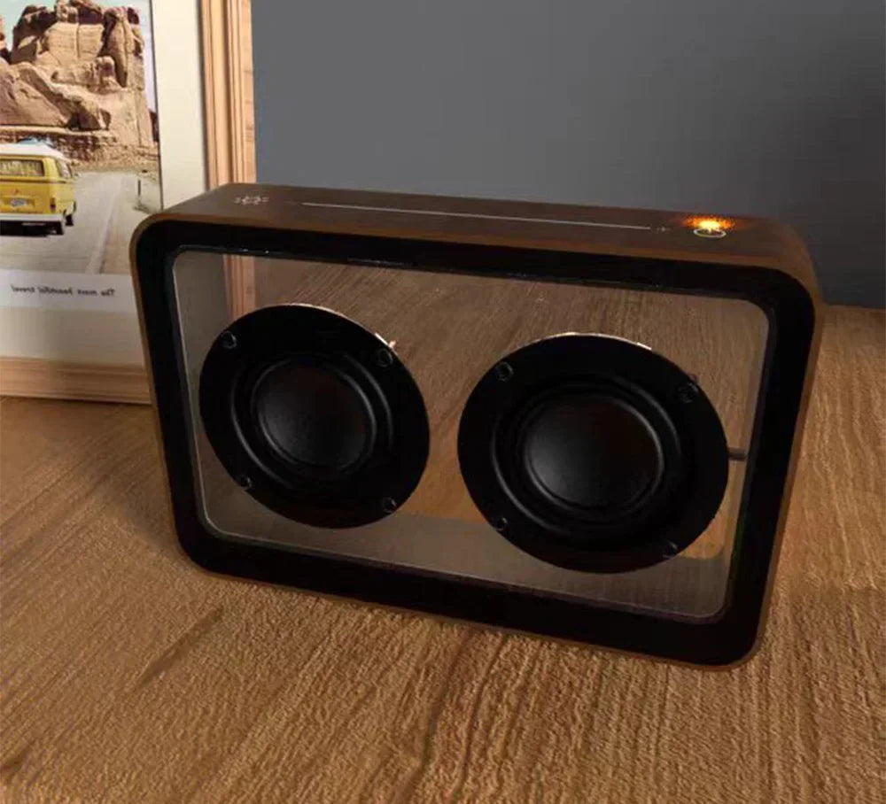 Wireless Bluetooth Speaker with Duel Horn Transparent Comfortable Reading Light Portable Stereo HIFI Sound Quality Music Box