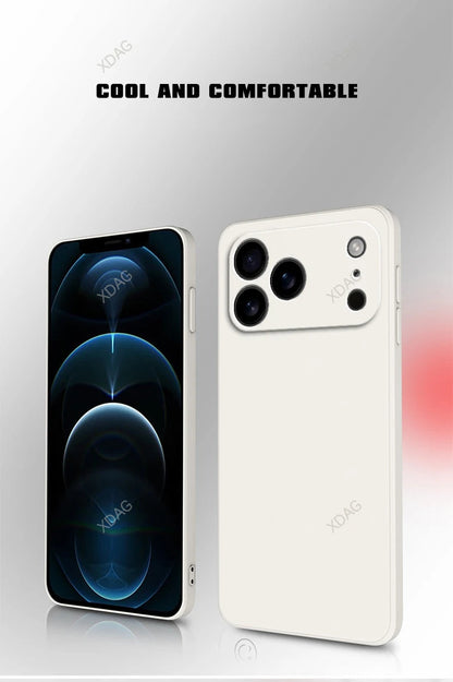 Liquid Silicone Original Phone Case for iPhone 17 Pro Max Air 17Pro 17Max 5G Straight Edge Lens Protection Soft Basic Back Cover RELUX.STORE