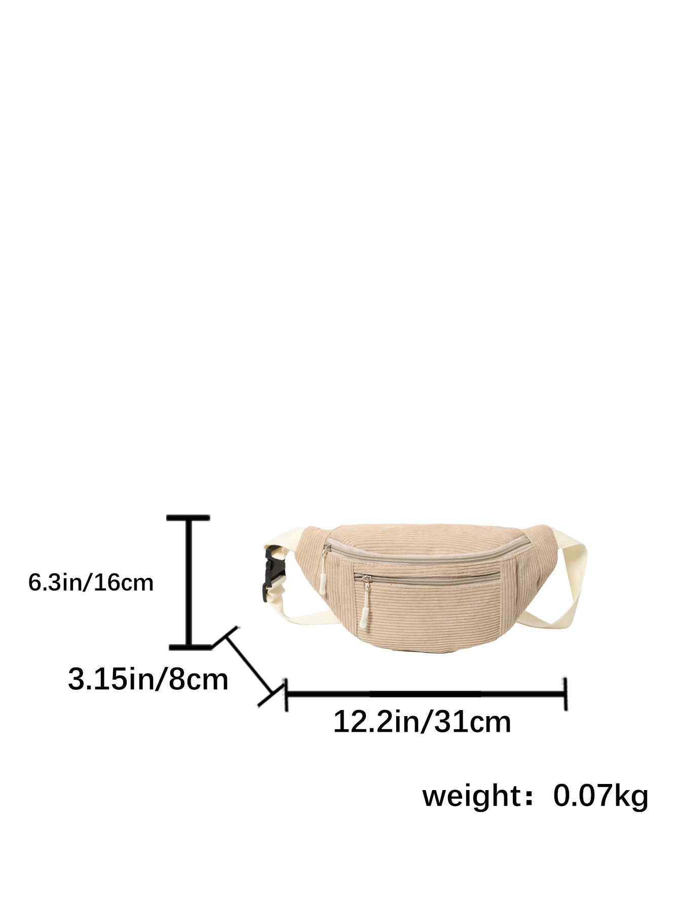 Women Waist Bag Corduroy Student Shoulder Handbag Crossbody Chest Breast Bag Fanny Pack Fashion Phone Female Bum Belt Purse