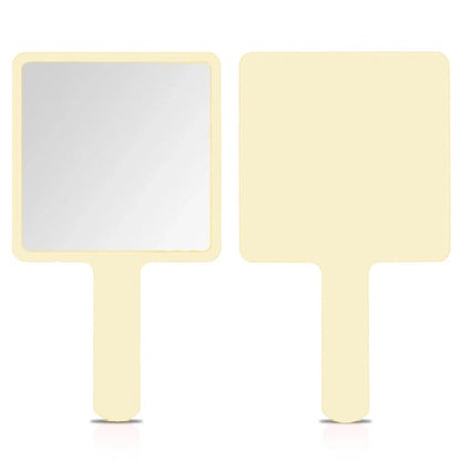 1Pcs Plastic Handle Handheld Makeup Vanity Mirror Portable Square Eyelash Extension Mirror Women Cosmetic Beauty Salon Supplies RELUX.STORE