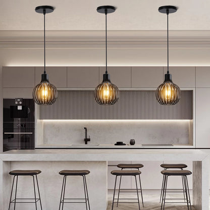 Retro Industrial Pendant Lamp Shade Geometric Modern Iron Lampshade Restaurant Hanging Light Creative Corridor Lighting Fixture