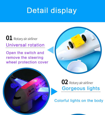 Electronic Aeroplane Toy with Music & Light Airplane Toy Electric Detachable Plane Toys Autopilot Automatic Obstacle Avoidance - RELUX.STORE
