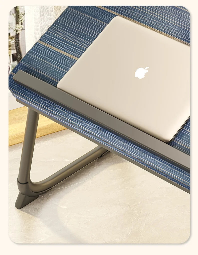 Foldable Bed Desk Adjustable Laptop Table with 5-Level Height Study Tray for Kids & Students Portable Nightstand for Dorm/Home