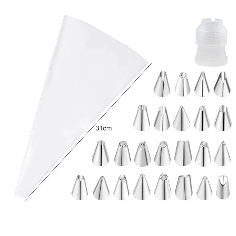 Multifunctional Cake Decorating Tools Silicone Pastry Bag Stainless Steel Cake Mouth Reusable Silicone Bag Tools Pastry Nozzle