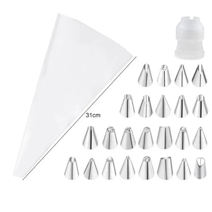 Multifunctional Cake Decorating Tools Silicone Pastry Bag Stainless Steel Cake Mouth Reusable Silicone Bag Tools Pastry Nozzle