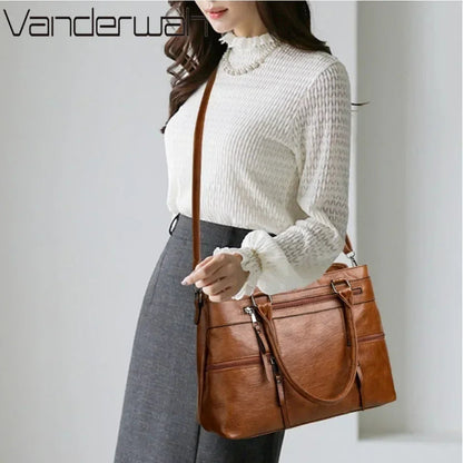 Elegant Handbag for Women High Quality Leather Top-Handle Bags Purse Ladies Shoulder Crossbody Bag Large Casual Tote 2025 Hot RELUX.STORE