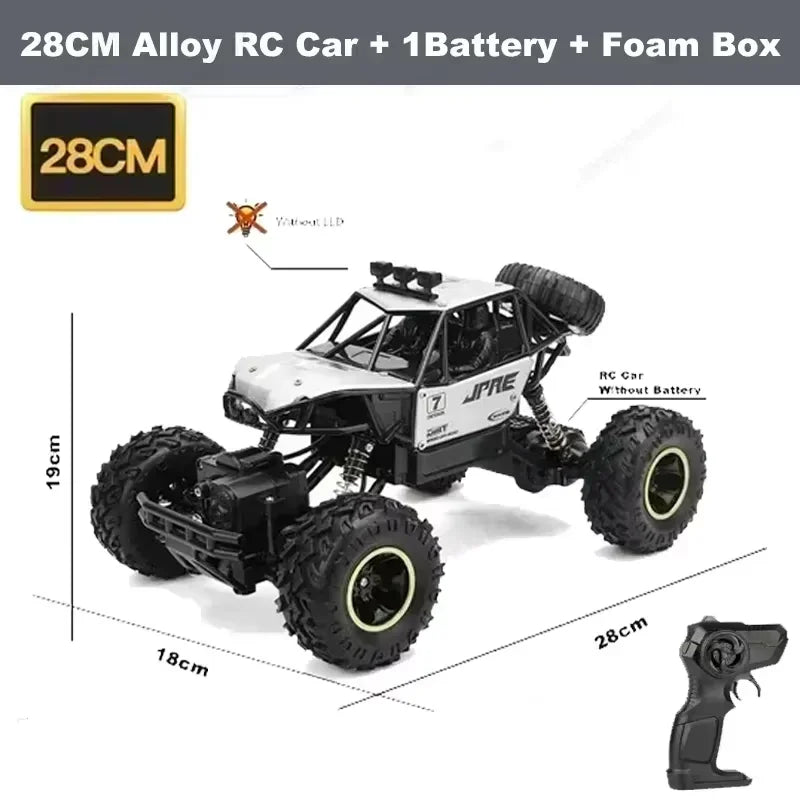 RC Cars Remote Control Car 1:12/16 Off Road Truck Metal Shell LED Headlights Offroad Monster RC Trucks 4WD All Terrain Toys Kids