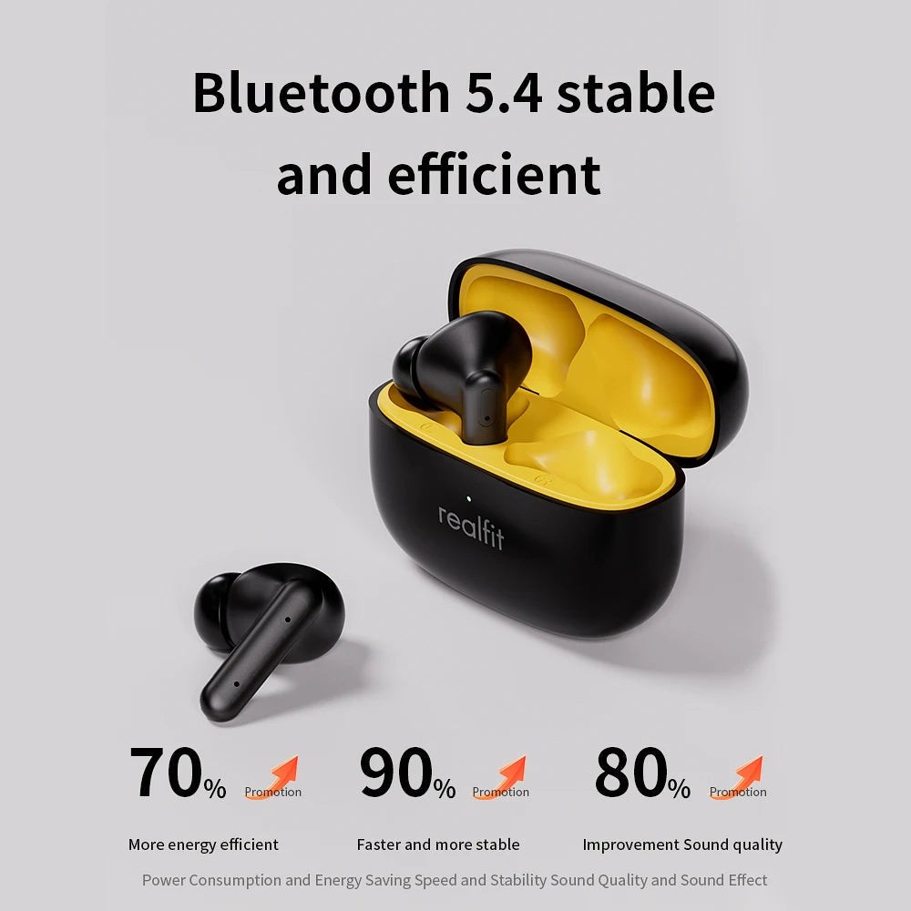 Realfit F3 ANC Active Noice Cancellation Bluetooth Earphones ENC Call HIFI Stereo Superb Bass Wireless Earbuds Sport Gaming RELUX.STORE
