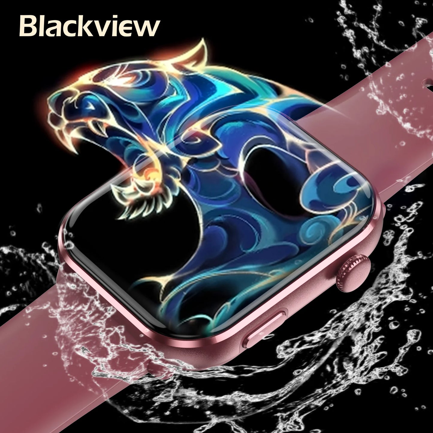 2025 Blackview R60 Bluetooth Call Smartwatch for Men Women 1.96'' AMOLED HD Screen Blood Oxygen Health Monitoring Fitness Watch