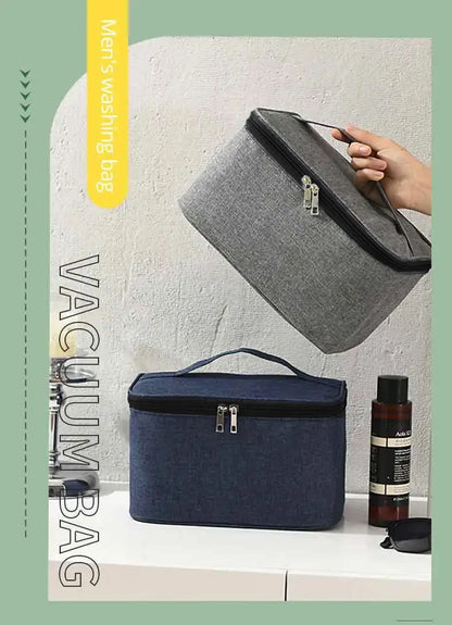 1pc Business Trip Men's Toiletry Bag Double Layer Large Capacity Cosmetic Bag Oxford Cloth Storage Bag Portable Handbag