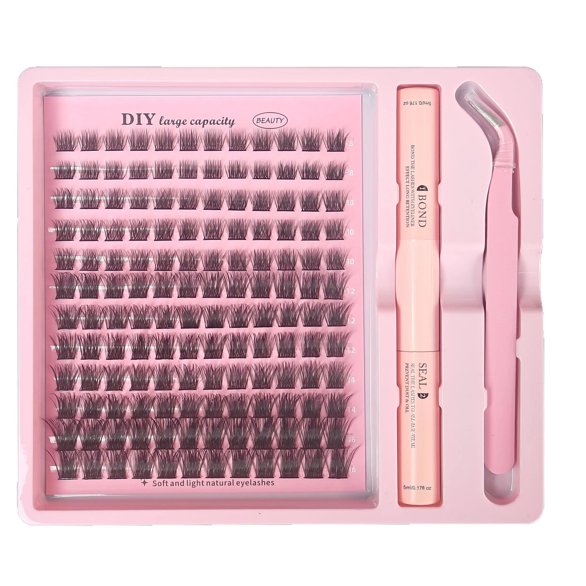 DIY Lashes Extension Kit Lash Bond and Seal Remover Eyelashes 200 PCS Clusters Makeup Tools for Gluing Lashes Gluing Glue RELUX.STORE