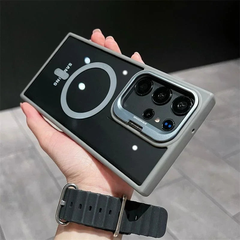 For Magsafe Hidden Holder Clear Case For Samsung Galaxy S25 S24 Ultra S22 Plus S23 FE Shockproof Magnetic Wirelesss Charge Cover RELUX.STORE