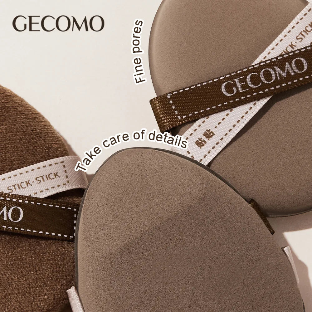 GECOMO Two-pack Powder Puff Set Box with Mirror, Wet And Dry Dual Use, Super Soft Makeup Sponge And Loose Powder Air Cushion RELUX.STORE