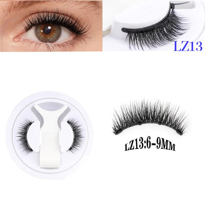 2 Pairs Magnetic Eyelash Natural Look Fluffy False Eyelashes Reusable Magnetic Eyelash Set with Applicator No Glue Need Makeup RELUX.STORE