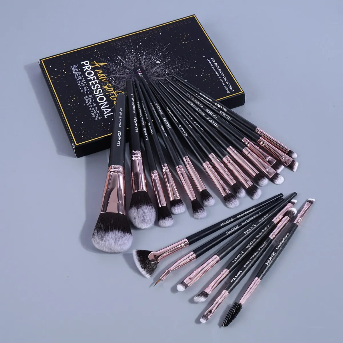 Maange 20Pcs Makeup Brushes with Box Professional Cosmetic Powder Eye Shadow Foundation Blush Blending Beauty Tool For Women RELUX.STORE
