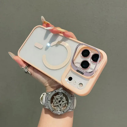 Original Luxury transparent magnetic Magsafe case For iPhone17/Promax/17Air/Pro lens holder Protect clear shockproof cover RELUX.STORE