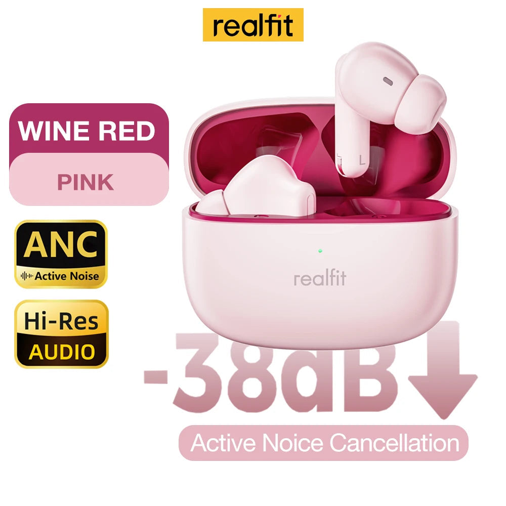 Realfit F3 ANC Active Noice Cancellation Bluetooth Earphones ENC Call HIFI Stereo Superb Bass Wireless Earbuds Sport Gaming RELUX.STORE