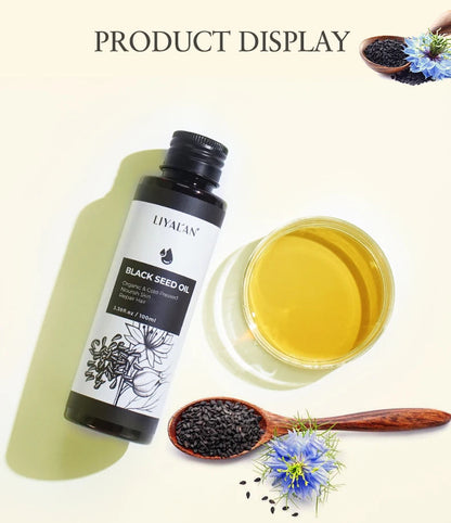 100ml Black Cumin Seed Oil For Hair Growth Thicken Hair Cold Pressed Liquid Nourish Nail Skin Anti-oxidant Body Massage RELUX.STORE