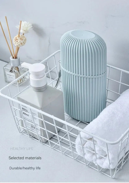 Travel Mouthwash Cup Portable Cute Essential for Business Trips Toothbrush Case with Lid Multifunctional Storage Set