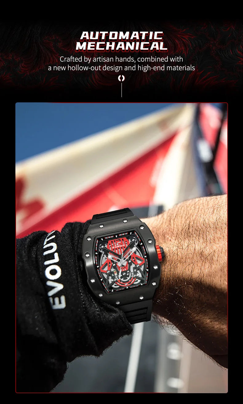 PINDU New Men Watch 50 Meter Waterproof Stainless Steel Case Luminous Sapphire mirror Dial Fashionable Men Mechanical Watch