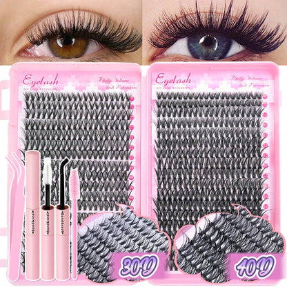 DIY Lash Extension Kit 720pcs Lash Clusters Individual Eyelashes Kit with Lash Bond and Seal Wispy Natural Mange Lashes RELUX.STORE