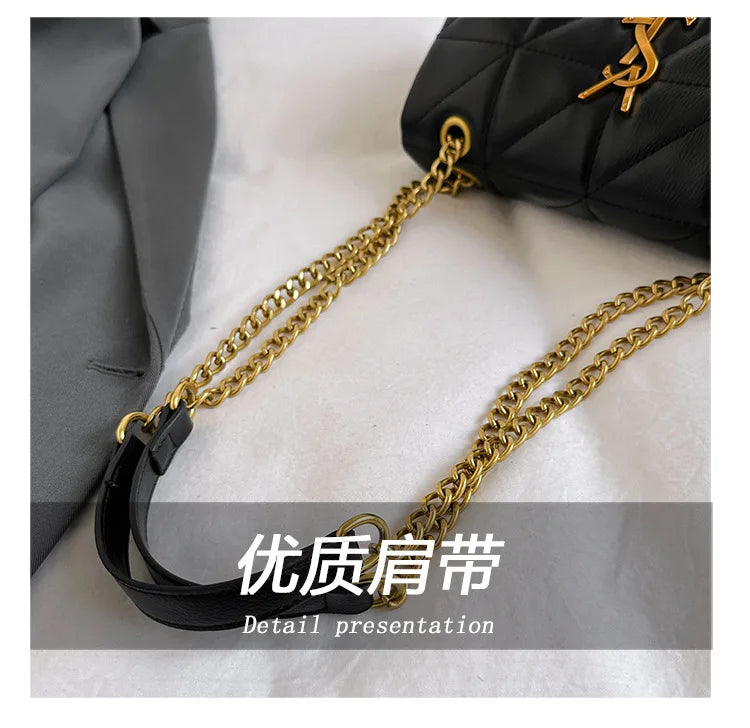 New Xiaoxiangfeng diamond grid chain bag, stylish and versatile, large capacity diagonal span small square bag RELUX.STORE