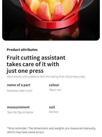 Stainless Steel Apple Slicer & Corer, Super Sharp Apple Cutter Peeler, Multifunctional Kitchen Tool for Fruit Cutting