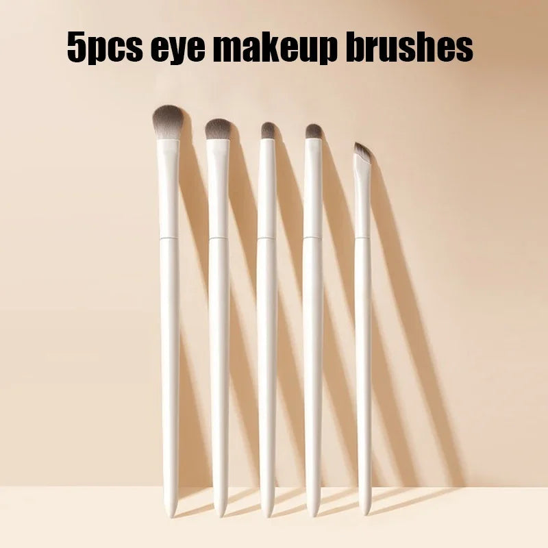 5/6/8/10pcs Natural Eye Makeup Brushes Set Detail Eyeshadow Brush Makeup Brush White Ultra Soft Eyeshadow Eyeliner Makeup Tool RELUX.STORE