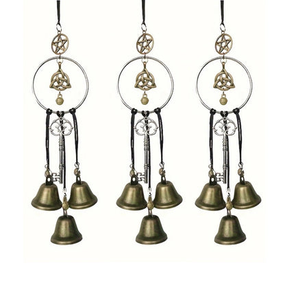 1pc witch bell doorknob hanging decorative wicker wind chime home decoration