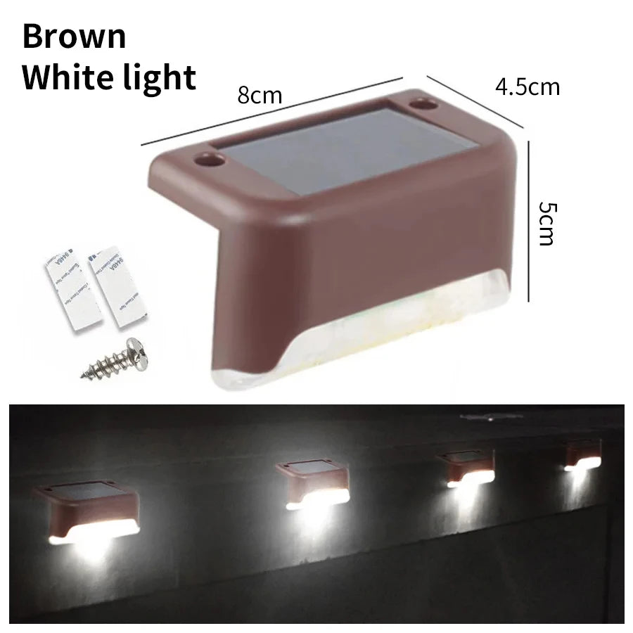 1-8 Pack Led Solar Step Lights Outdoor Fence Garden Lamp for Stairs Yard Patio Pathway Deck 3 Colors Waterproof RGB Sunlight RELUX.STORE