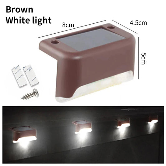 1-8 Pack Led Solar Step Lights Outdoor Fence Garden Lamp for Stairs Yard Patio Pathway Deck 3 Colors Waterproof RGB Sunlight RELUX.STORE
