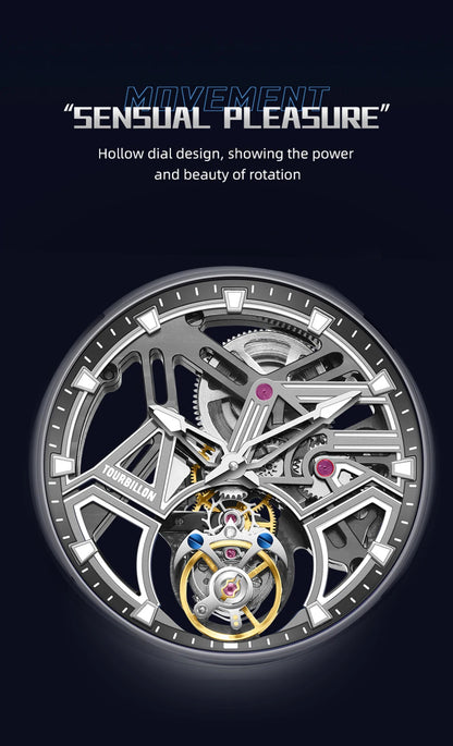 AESOP Tourbillon Watches For Men Mechanical Fashion Watch Waterproof Skeleton Tourbillon Movement Sapphire Mirror Official Store