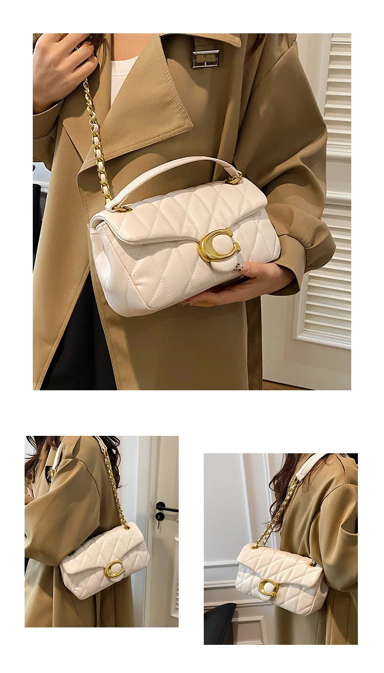 Luxury Fashion Women's Chain Handbag PU Leather Girls Shoulder Messenger Bag Brand lightweight Commuting Bag Tassel Square Bag RELUX.STORE