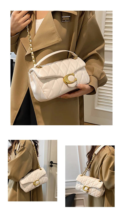 Luxury Fashion Women's Chain Handbag PU Leather Girls Shoulder Messenger Bag Brand lightweight Commuting Bag Tassel Square Bag RELUX.STORE