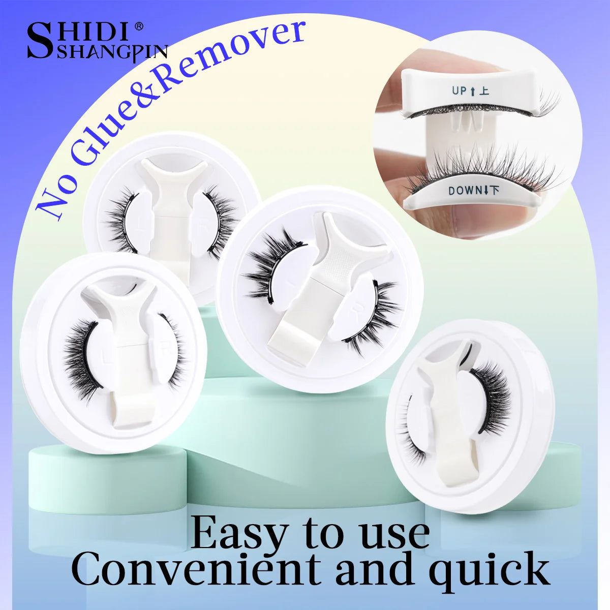 1 Pair Reusable Magnetic Eyelashes Tweezers Set Faux Mink Lashes Handmade 3D Natural False Eyelashes and Magnetic Tweezers Set RELUX.STORE