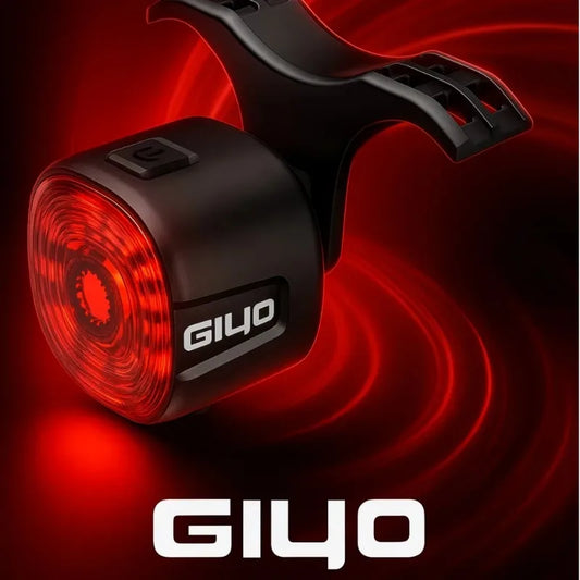 GlYO Auto Brake Sensing Bicycle Tail Light -USBRechargeable, lP66 Waterproof LED WarningLight for MTB & Road Bike Night Safety