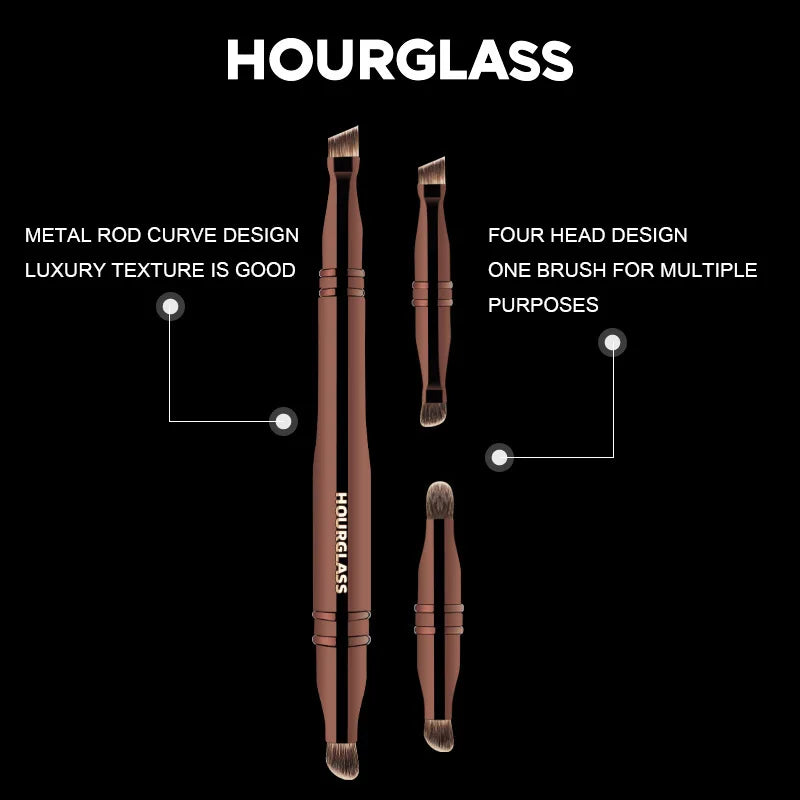 Hourglass Makeup Brush- No.25 Four-Head Multifunctional Brush Concealer Eyeshadow Eyebrow Brush Eyeliner Brush Makeup Brush RELUX.STORE
