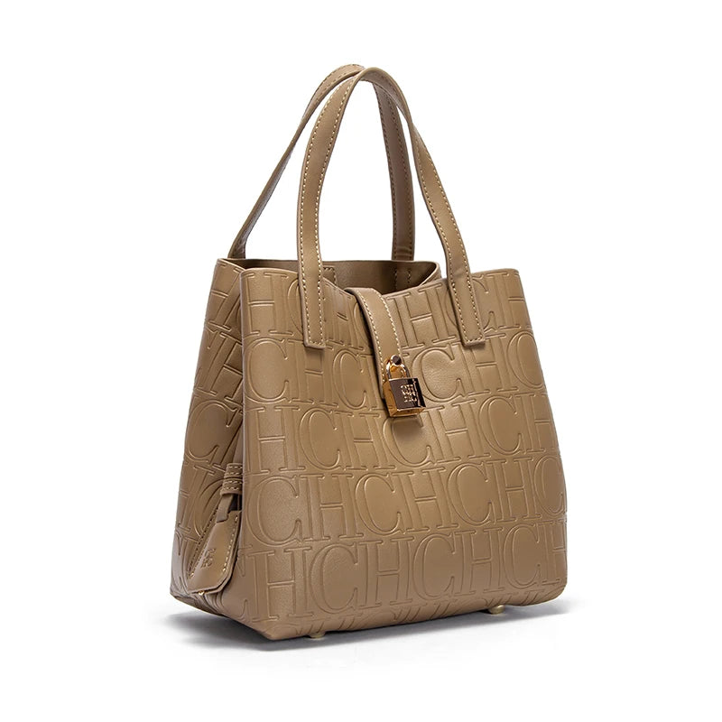 Classic Simple Solid Color Women's New 2024 Large Capacity Handbag Letter Element Women's Handbag RELUX.STORE