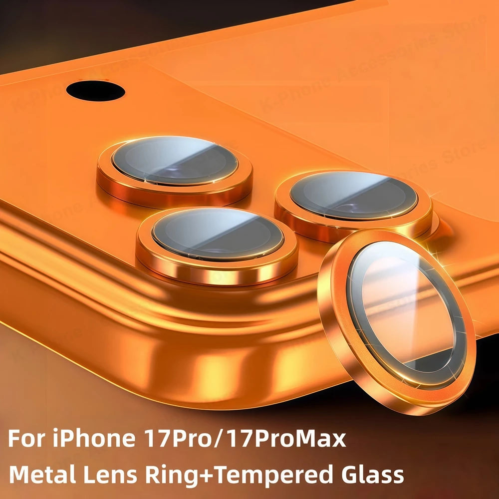 Metal Glass Camera Protector For iPhone 17 Pro 17Pro Max 17 ProMax Lens Tempered Glass Ring Cover For iPhone17 Pro Max Lens Case RELUX.STORE