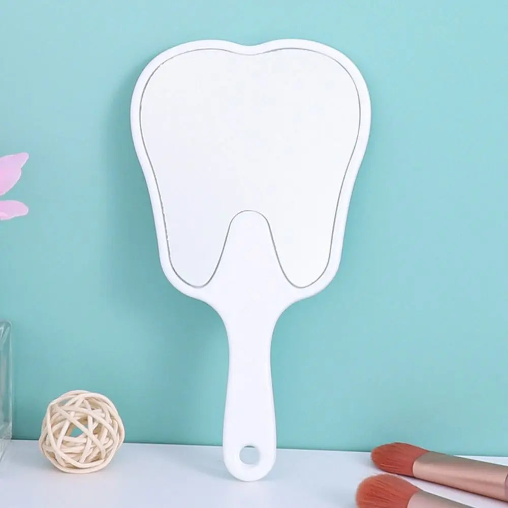 1PC Tooth Shaped Handheld Mirror Cute Makeup Mirror Durable High Definition Dental Mirrors Gifts RELUX.STORE