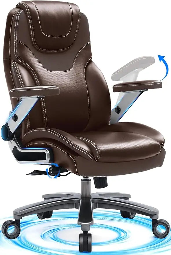 Big and Tall Office Chair with 5D Adjustable Arms, 600lbs Ergonomic Executive Office Chair with Adjustable Lumbar Support, Fabri