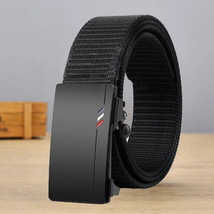 Casual Men's Nylon Belt Woven Canvas Breathable Automatic Buckle Belt For Men Outdoor Sports Strap Fashion Jeans Belt RELUX.STORE