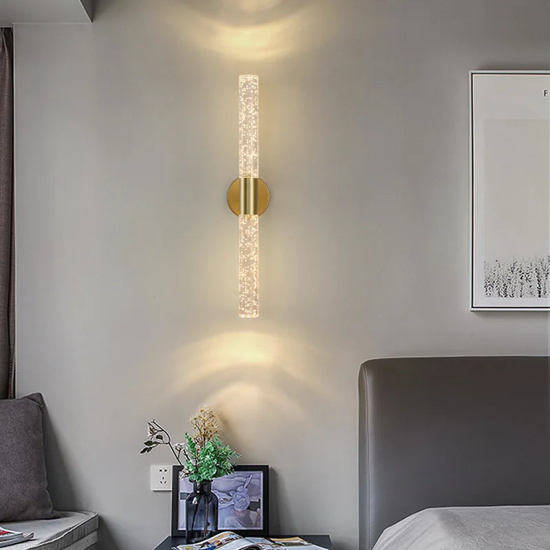 Nordic Bubbles Crystal Rod LED Wall Lamp Bedroom Bedside Living Room Wall Light Aisle Interior Home decoration AC85-265V