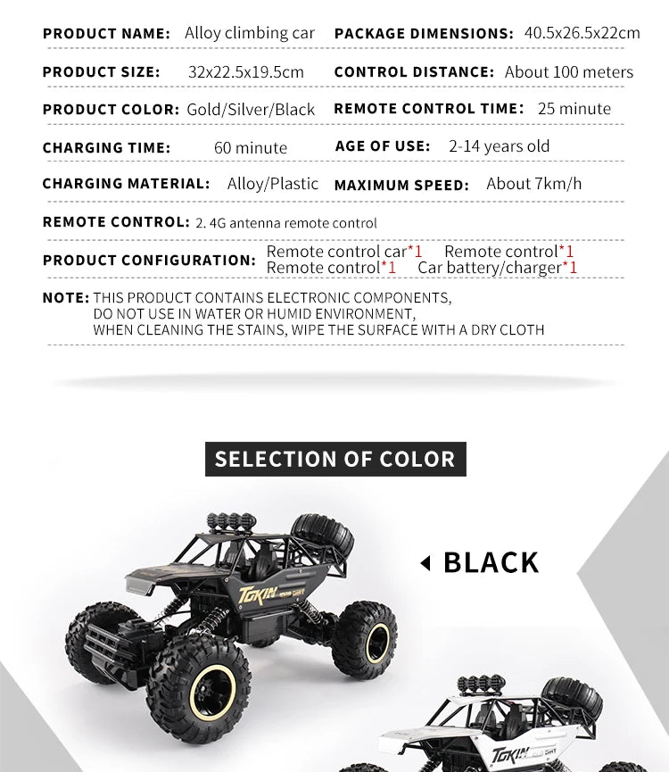 RC Cars Remote Control Car 1:12/16 Off Road Truck Metal Shell LED Headlights Offroad Monster RC Trucks 4WD All Terrain Toys Kids
