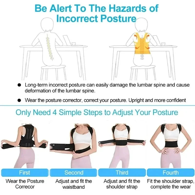 Posture corrector with breathable shoulder and waist straps for boys and girls RELUX.STORE