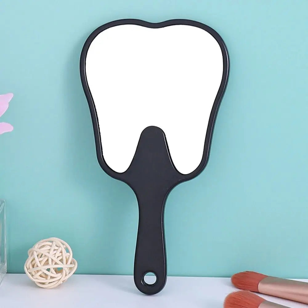 1PC Tooth Shaped Handheld Mirror Cute Makeup Mirror Durable High Definition Dental Mirrors Gifts RELUX.STORE