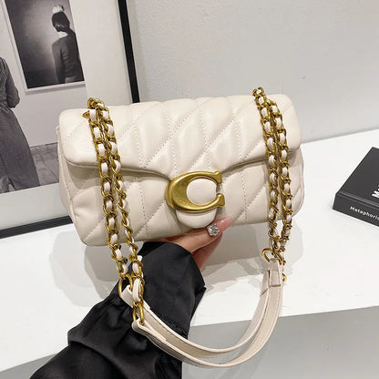 Luxury Fashion Women's Chain Handbag PU Leather Girls Shoulder Messenger Bag Brand lightweight Commuting Bag Tassel Square Bag RELUX.STORE