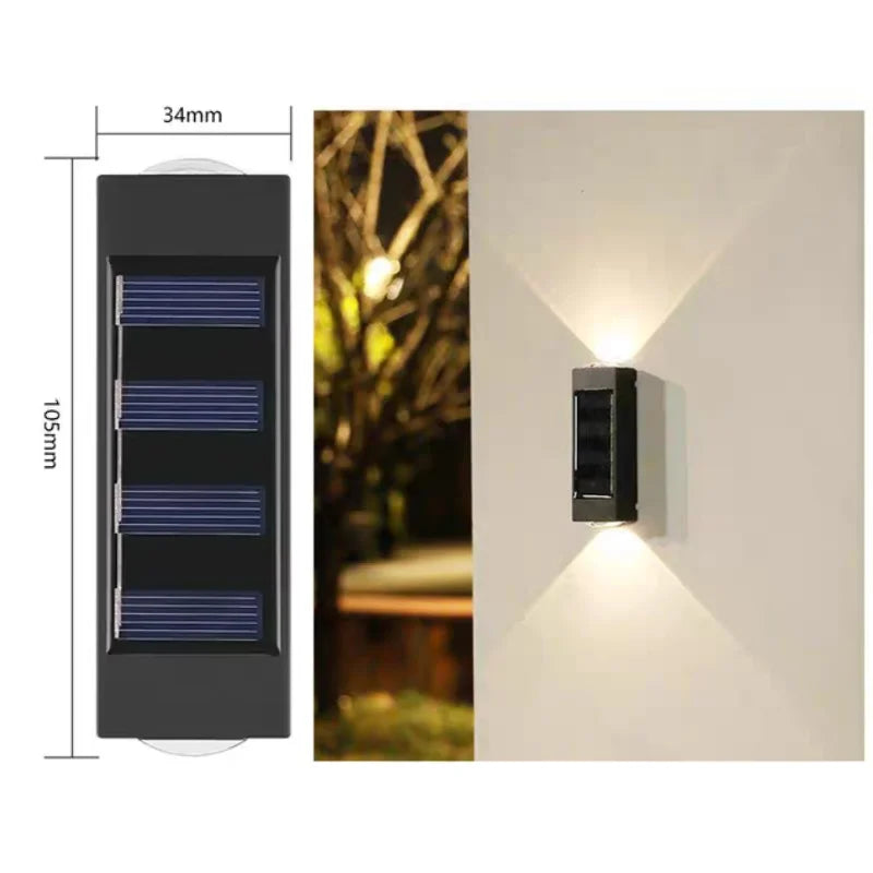 1pc 2/4/6/8/10/12LEDs Solar LED Wall Lights, Outdoor Wall Lamp For Garden, Patio, Ambient Light RELUX.STORE