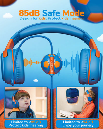 AT2 1/2/3Pcs Headset,3.5mm Surround Stereo Gaming Headphones with Mic Soft Memory Earmuffs for PC,Laptop,Kids for School Toddler